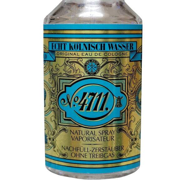 Echt‎ Kolnisch Wasser No 4711 Spray Cologne Empty Bottle 2.0 fl oz Blue Gold - Picture 2 of 7